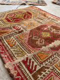 1'7 x 2'10 Antique Anatolian Turkish scatter rug #2613 / 2x3 Turkish rug - Blue Parakeet Rugs