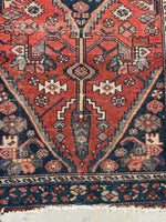 3'2 x 6'3 Antique Kurdish rug #1931C / 3x6 Vintage Rug / Small vintage rug - Blue Parakeet Rugs