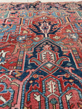 6'5 x 9'4 Antique Tribal Heriz rug #2078 / 6x9 Vintage Rug - Blue Parakeet Rugs