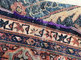 7' x 8'5 love worn antique Persian Mahal Rug - Blue Parakeet Rugs