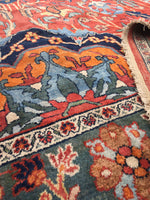 8'4 x 11'6 antique Persian Mahal Rug - Blue Parakeet Rugs