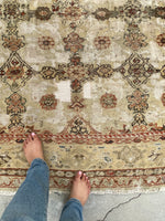 8'8 x 12' Antique Persian Ivory Sultanabad Mahal (#1923ML) / 9x12 Vintage Rug - Blue Parakeet Rugs