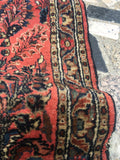 2'1 x 4'8 antique Persian Sarouk - Blue Parakeet Rugs