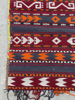 4’8 x 10’10 Vintage Flat Weave Kilim rug - Blue Parakeet Rugs