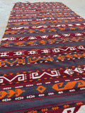4’8 x 10’10 Vintage Flat Weave Kilim rug - Blue Parakeet Rugs
