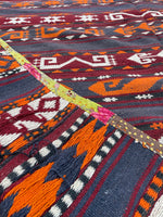 4’8 x 10’10 Vintage Flat Weave Kilim rug - Blue Parakeet Rugs