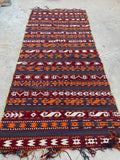 4’8 x 10’10 Vintage Flat Weave Kilim rug - Blue Parakeet Rugs