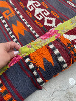 4’8 x 10’10 Vintage Flat Weave Kilim rug - Blue Parakeet Rugs