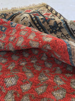 3'5 x 5'8 Antique Kurdish Rug / small vintage rug (#723) - Blue Parakeet Rugs