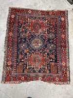 3'7 x 4'3 Antique Persian Heriz Rug #2752ML