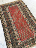 3'5 x 5'8 Antique Kurdish Rug / small vintage rug (#723) - Blue Parakeet Rugs