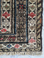 3'5 x 5'8 Antique Kurdish Rug / small vintage rug (#723) - Blue Parakeet Rugs