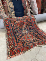 Small antique Persian Heriz rug