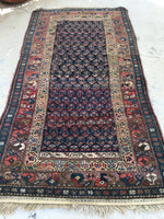 3'6 x 6'11 antique Perisan Kurdish rug (#721) - Blue Parakeet Rugs