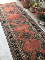 3'9 x 10'7 Antique 1920s Runner (#460) - Blue Parakeet Rugs
