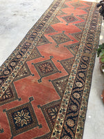 3'9 x 10'7 Antique 1920s Runner (#460) - Blue Parakeet Rugs