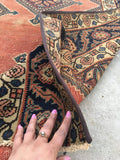 3'9 x 10'7 Antique 1920s Runner (#460) - Blue Parakeet Rugs