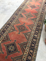 3'9 x 10'7 Antique 1920s Runner (#460) - Blue Parakeet Rugs
