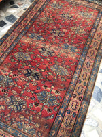 3'4 x 6' Antique Hamadan Rug (#615) - Blue Parakeet Rugs