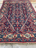 1'11 x 2'9 Antique Persian Tabriz mat #2416 / 2x3 vintage rug - Blue Parakeet Rugs