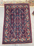 1'11 x 2'9 Antique Persian Tabriz mat #2416 / 2x3 vintage rug - Blue Parakeet Rugs