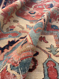 9'6 x 12' Antique Serapi rug with ivory spandrels #2079 / 10x12 Vintage Rug - Blue Parakeet Rugs