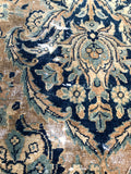 9'9 x 14'7 Worn Antique Persian Yazd Rug /  Large Antique Rug (#1074) - Blue Parakeet Rugs