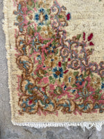 2x4 Antique Persian Kerman rug #2415L / 2x4 Vintage rug - Blue Parakeet Rugs
