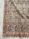 8'7 x 10'9 Worn 19th Century Lavar rug #2111 - Blue Parakeet Rugs