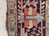 8' x 12'2 Antique Heriz with French blue rug #2082 / 8x12 Vintage Rug - Blue Parakeet Rugs