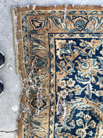 9'9 x 14'7 Worn Antique Persian Yazd Rug /  Large Antique Rug (#1074) - Blue Parakeet Rugs