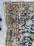 9'9 x 14'7 Worn Antique Persian Yazd Rug /  Large Antique Rug (#1074) - Blue Parakeet Rugs