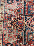 7'1 x 9' Antique Persian Heriz rug #2409 / 7x9 Vintage Rug - Blue Parakeet Rugs