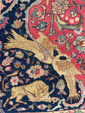 8' x 11'2 Antique Persian Tabriz rug #2628 / 8x11 vintage rug - Blue Parakeet Rugs