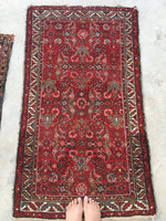2'4 x 4'10 Antique Persian Hamadan Rug (#738) - Blue Parakeet Rugs