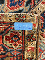 7'1 x 9' Antique Persian Heriz rug #2409 / 7x9 Vintage Rug - Blue Parakeet Rugs