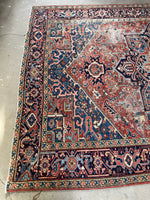 7'2 x 10'1 Antique Persian Heriz Rug #2758 - Blue Parakeet Rugs