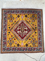 2'1 x 2'2 Vintage Square Turkish rug #2081 / 2x2 Vintage Rug - Blue Parakeet Rugs