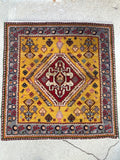 2'1 x 2'2 Vintage Square Turkish rug #2081 / 2x2 Vintage Rug - Blue Parakeet Rugs