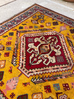2'1 x 2'2 Vintage Square Turkish rug #2081 / 2x2 Vintage Rug - Blue Parakeet Rugs