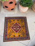 2'1 x 2'2 Vintage Square Turkish rug #2081 / 2x2 Vintage Rug - Blue Parakeet Rugs