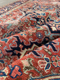 7'2 x 10'1 Antique Persian Heriz Rug #2758 - Blue Parakeet Rugs