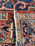 7'2 x 10'1 Antique Persian Heriz Rug #2758 - Blue Parakeet Rugs