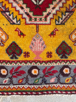 2'1 x 2'2 Vintage Square Turkish rug #2081 / 2x2 Vintage Rug - Blue Parakeet Rugs