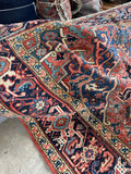 7'2 x 10'1 Antique Persian Heriz Rug #2758 - Blue Parakeet Rugs