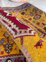 2'1 x 2'2 Vintage Square Turkish rug #2081 / 2x2 Vintage Rug - Blue Parakeet Rugs
