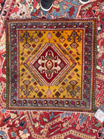 2'1 x 2'2 Vintage Square Turkish rug #2081 / 2x2 Vintage Rug - Blue Parakeet Rugs