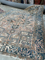 7x9 Persian Heriz Rug #2759 - Blue Parakeet Rugs