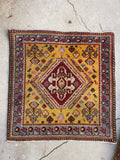 2'1 x 2'1 Vintage Turkish square rug #2080 / 2x2 Vintage Rug - Blue Parakeet Rugs