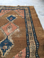 2'6 x 4' Antique Persian Camel Hair Rug - Blue Parakeet Rugs
